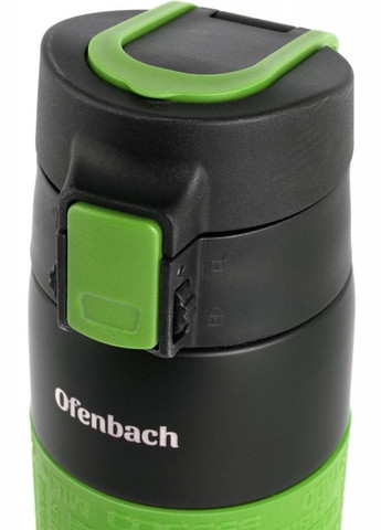 Термос-пляшка Elegance 480мл із силіконовою зеленою вставкою Ofenbach (372175446)