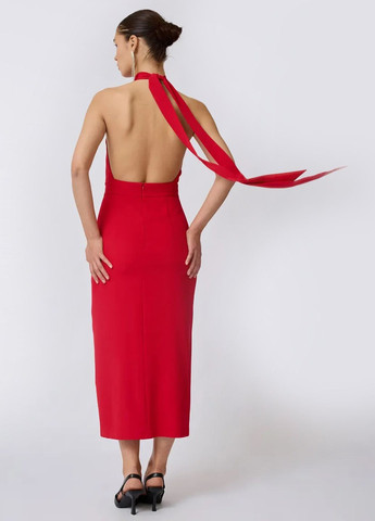 Красное праздничный, вечернее платье летнее с открытой спиной Egostyle