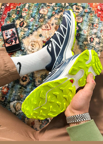 Синій всесезон кросівки чоловічі salomon xt-6 lab blue green | саломон хт-6 сині No Brand