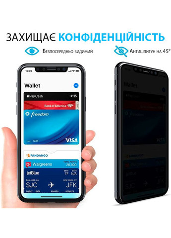 Privacy Screen Protector для iPhone 11 Pro Max [Полное покрытие] Закаленное стекло (2шт в упаковке) (502307111-X0029YUEQ1) FlexGear (300854110)