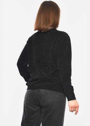 Черный демисезонный свитер женский акриловый черного цвета пуловер Let's Shop