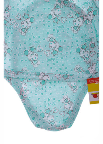 Боді з довгим рукавом з подряпинами кулір на кнопці Ведмедики м'ятний 68 см (39701) BABYKROHA (297197886)