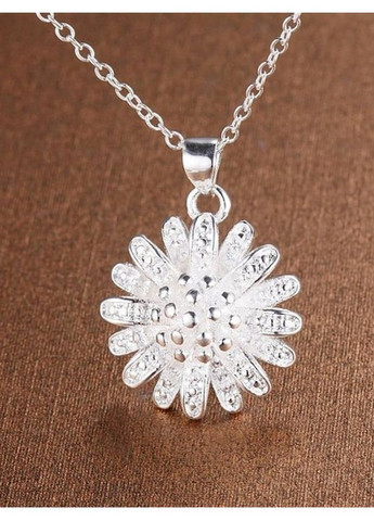 Посріблений набір квіти підвіска на ланцюгу і сережки, 10-425 No Brand (366891505)