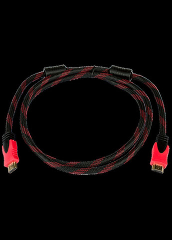 Кабель HDMI 1.5 метра версии 1.4 усиленная оплетка красно чёрный Grand (284420197)