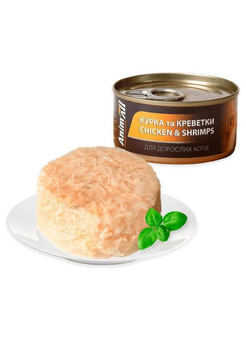 Влажный корм для взрослых кошек с курицей и креветками AnimAll (372159400)