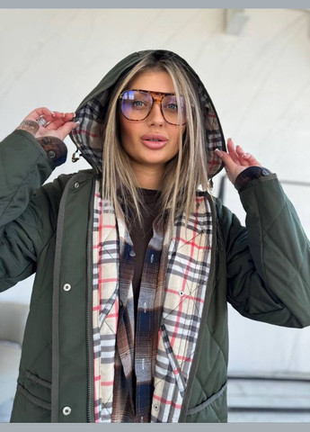 Оливкове (хакі) демісезонне Пальто демісезонне подовжене ''Оскар'' однобортне Mirage