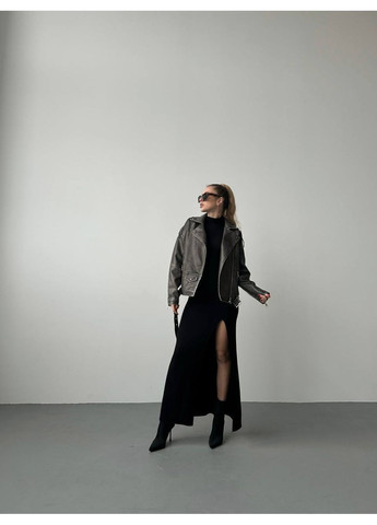 Сіра демісезонна куртка жіноча димісезонна косуха Style Point