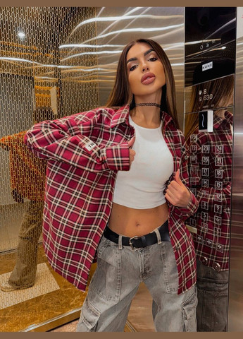 Стильна оверсайз сорочка клітинка Vakko (323013270)