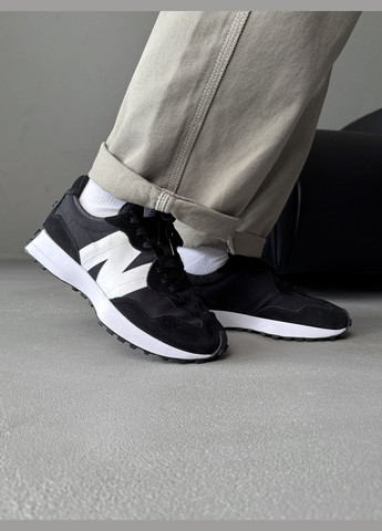 Кроссовки женские мужские New Balance 327 black white | Нью Беланс черно-белые No Brand чёрно-белые демисезоны (316091122)