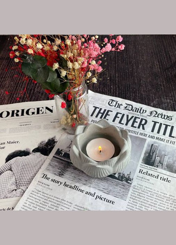 Гипсовый подсвечник - Лотос в ассортименте Белый No Brand (322347578)