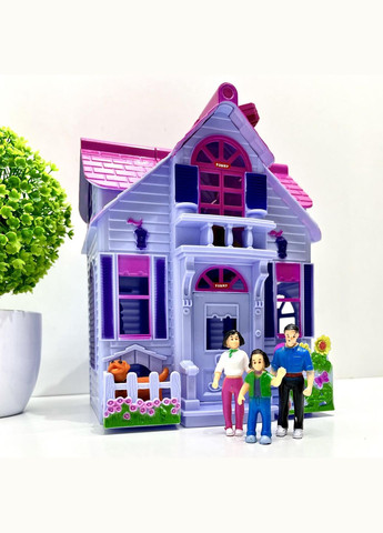 Ляльковий будиночок з фігурками розкладний Ліловий (F611) Limo Toy (303832723)