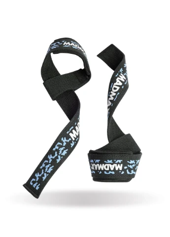 Лямки для тяги MadMax Camo Power Wrist Straps Camo/Light Blue Mad Max (397604620)