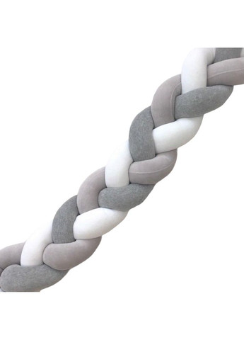 Бортик косичка "світло-сірий-сірий-білий" Moontime (366891593)