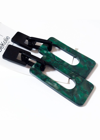 Сережки довгі з акрилу MK0877-3 зелений DeKolie (322196912)