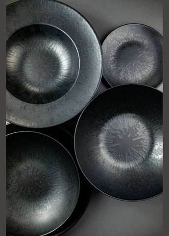 Тарілка плоска Mesa Black Sand Jaspe Negro 21 см Mesa Ceramics (330777026)