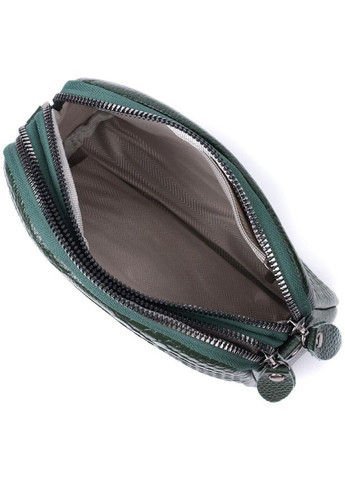 Сумка клатч через плече жіноча із натуральної шкіри середня Зелений 37683 Vintage (353690055)