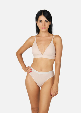 Світло-рожевий жіночий бюстгальтер трикутник колір пудровий цб-00256432 Melanvour трикотаж