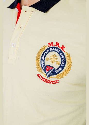 Жовта поло чоловіче з принтом темно-синій розмір l (sku_247r317) з коротким рукавом No Brand