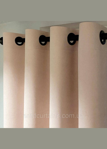 Штора на черных люверсах 1 шт с подхватом 140х250 см. микровелюр Розово-пудровый No Brand (337358444)