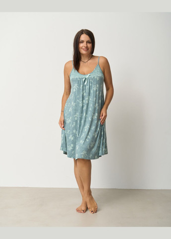 Батальна сорочка на тонкому бретелі у візерунки Nicoletta (304369446)