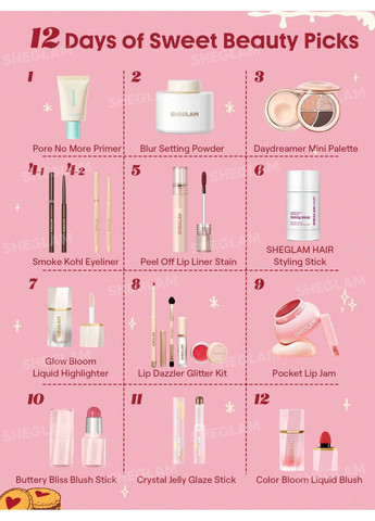 Адвент календар Sugar, Spice & Everything Glam Advent Calendar Box Sheglam (363295427)