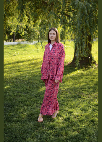 Сорочка з принтом "Малинові пташки" HOCHUSOBITAKE (332183706)