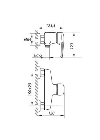 Змішувач для душа GITA 135 (ZX0035) Zerix (315152295)