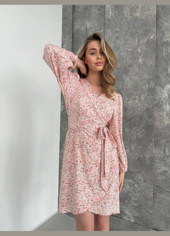 Рожева повсякденний жіноча сукня міді Avanti з квітковим принтом