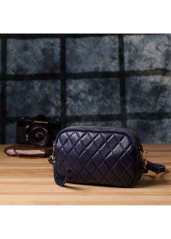 Удобная кожаная сумка на три отделения для женщин 22892 Синий Vintage (356452179)