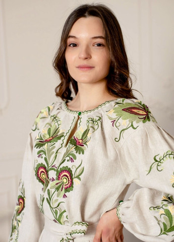 Сіро-бежева плаття Vyshyvanka візерунок українська символіка (331291005)