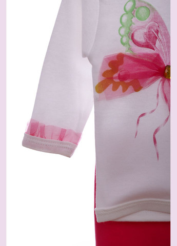 Розовый демисезонный костюм с длинным рукавом для девочки трикотажный бабочка розовый 62 см (37157) BABYKROHA