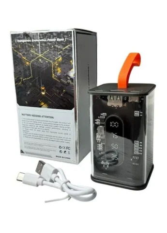 Внешний аккумулятор Power Bank с прозрачными стенками и светодиодным дисплеем 10000 мАч серый (2104618814) No Brand (369963246)