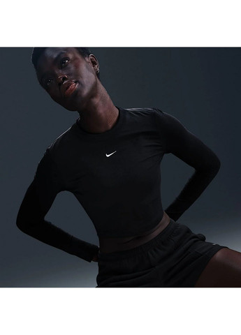 Лонгслів жіночий W Nsw Nk Chll Knt Ls Crp Black Nike (365963422)