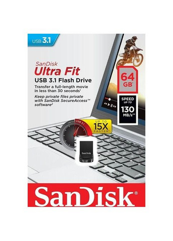 USB флеш накопичувач (SDCZ430-064G-G46) SanDisk 64GB Ultra Fit USB 3.1 (268141048)