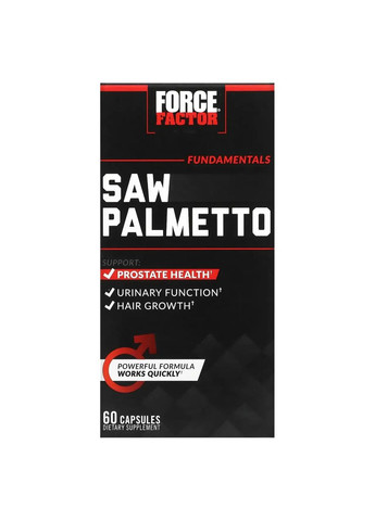 Со пальметто, 60 капсул Force Factor (302521070)