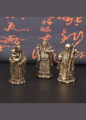 Винтажные ретро мини статуэтки будды три бога благословения богатство настольное украшение феншуй No Brand (292260441)