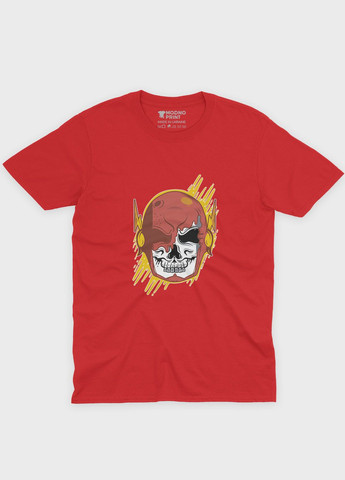 Червона демісезонна футболка для дівчинки з принтом супергероя - флеш (ts001-1-sre-006-010-003-g) Modno