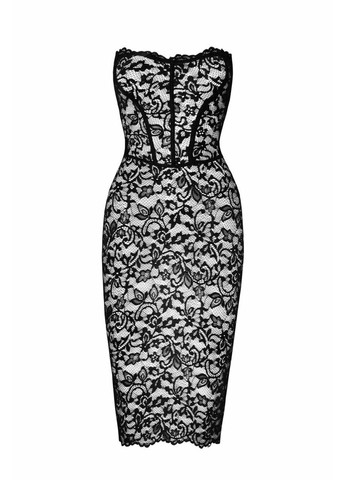 Черное платье noir handmade f301 catalyst lace up midi dress - xxl No Brand