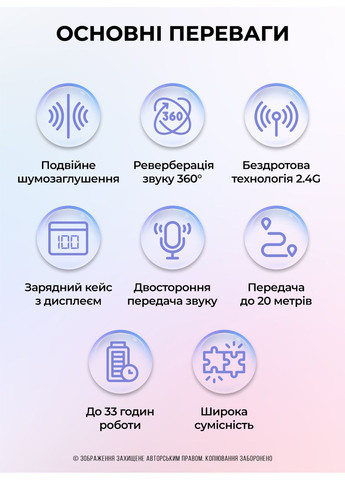 Бездротовий петличний мікрофон з кейсом для телефону айфона з вітрозахисними насадками 2 шт набір Чорний 73718 OnePro (361286261)
