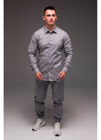 Сірий демісезонний стильний чоловічий костюм з натурального льону з сорочкою, брючний Vakko