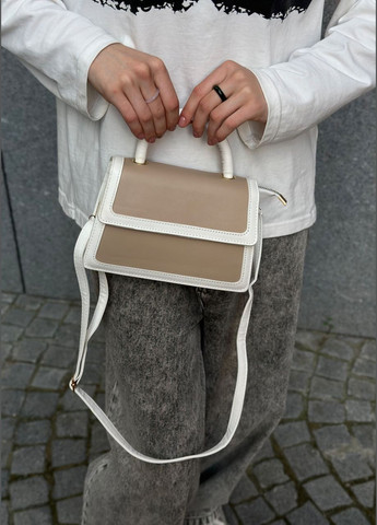 Женская бежевая сумка 3813 кросс-боди No Brand (303323024)