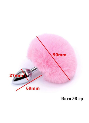 Металева анальна пробка зі світло-червоним хвостиком (27 мм) We Love (284278240)