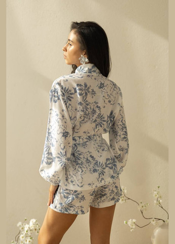 Жіночий літній лляний костюм із шортами льон літо No Brand (324625765)