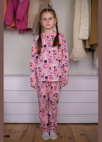 Темно-розовая зимняя пижама для девочки (теплая) hc (h001-6076-024-5) No Brand