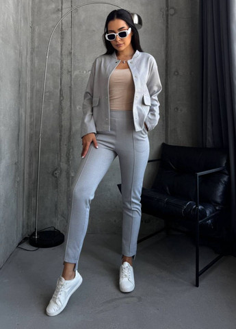 Базовый повседневный демисезонный костюм двойка: бомбер на кнопках + штаны Allthings (362219669)