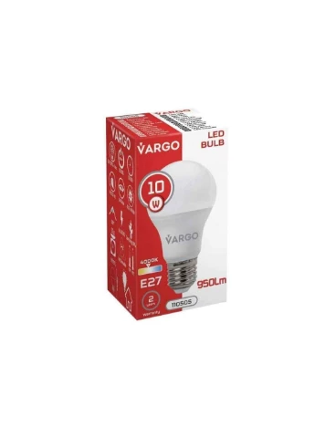 Лампа светодиодная 10W E27 4000K A60 220V (V-110505) (1653515) VARGO (380586947)