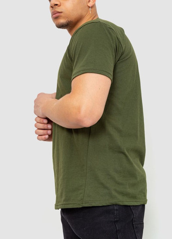 Хаки (оливковая) футболка мужская однотонная базовая, цвет черный, Ager