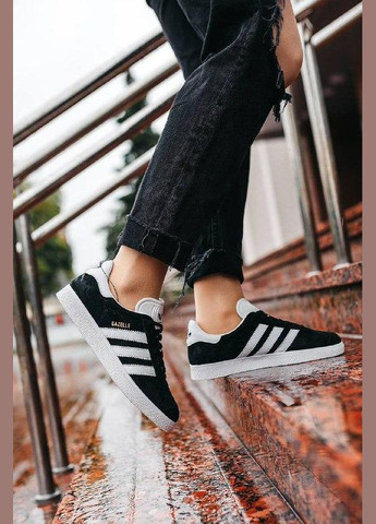 Чорні кросівки gazelle core black cloud white gold - bb5476 No Brand