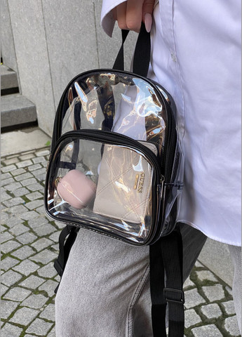 Женский рюкзак прозрачный маленький черный No Brand (285751782)