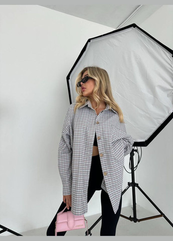 Серая спортивная, классическая, повседневный рубашка в клетку Украина с длинным рукавом